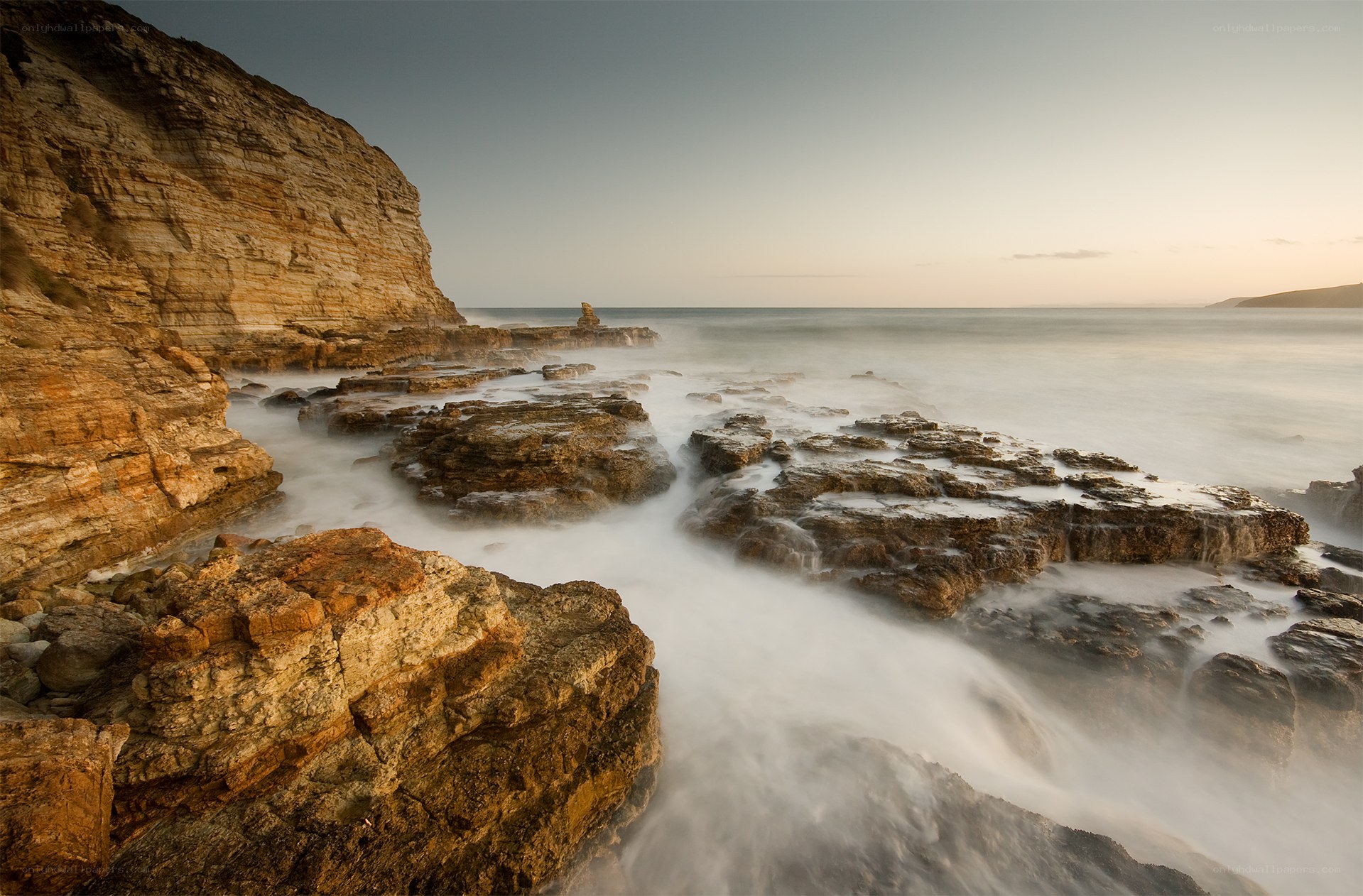 Coastal rocks at sunset