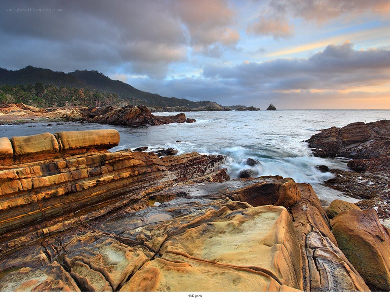 coastal rocks at sunset