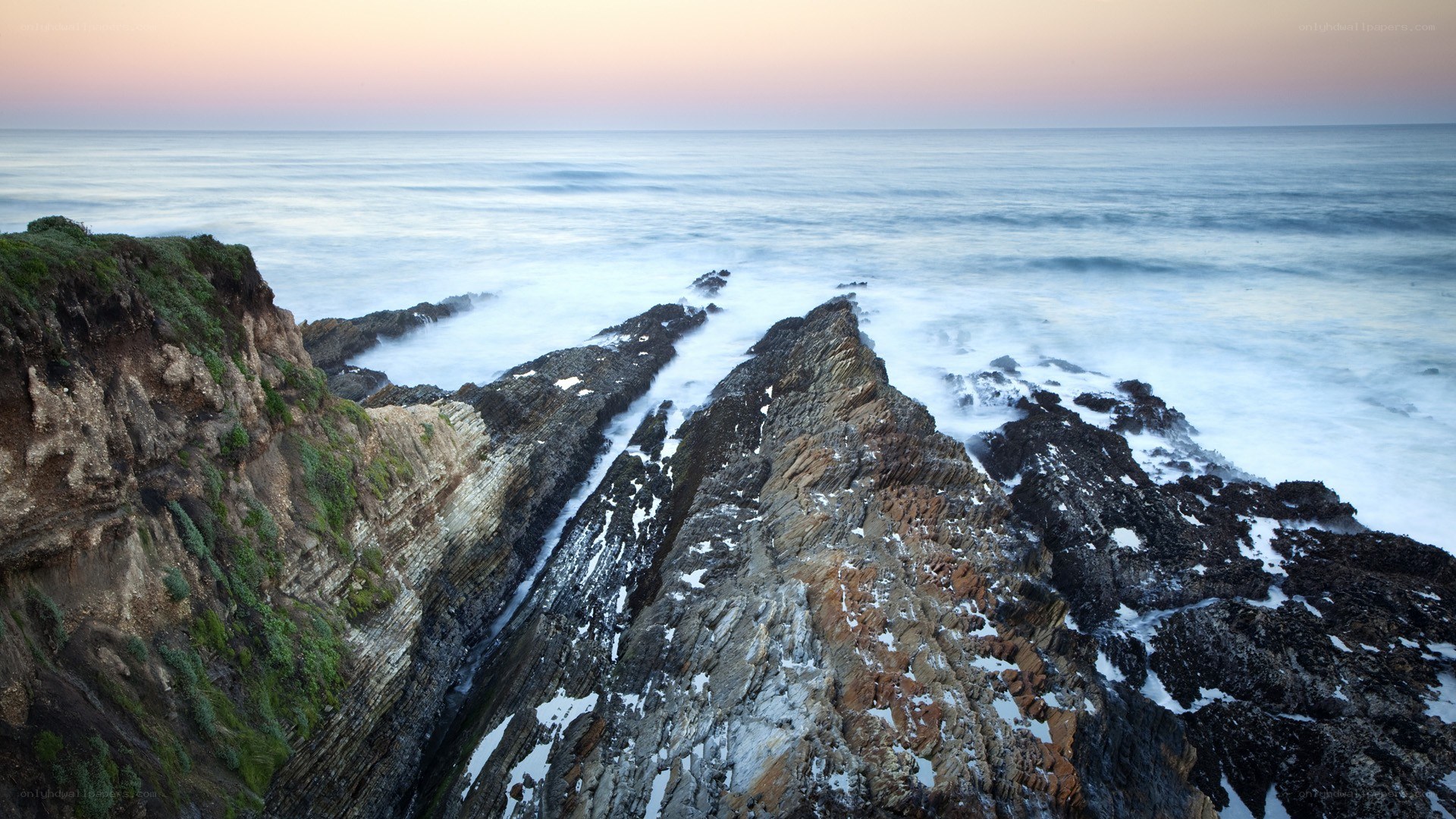 coastal rocks at sunset
