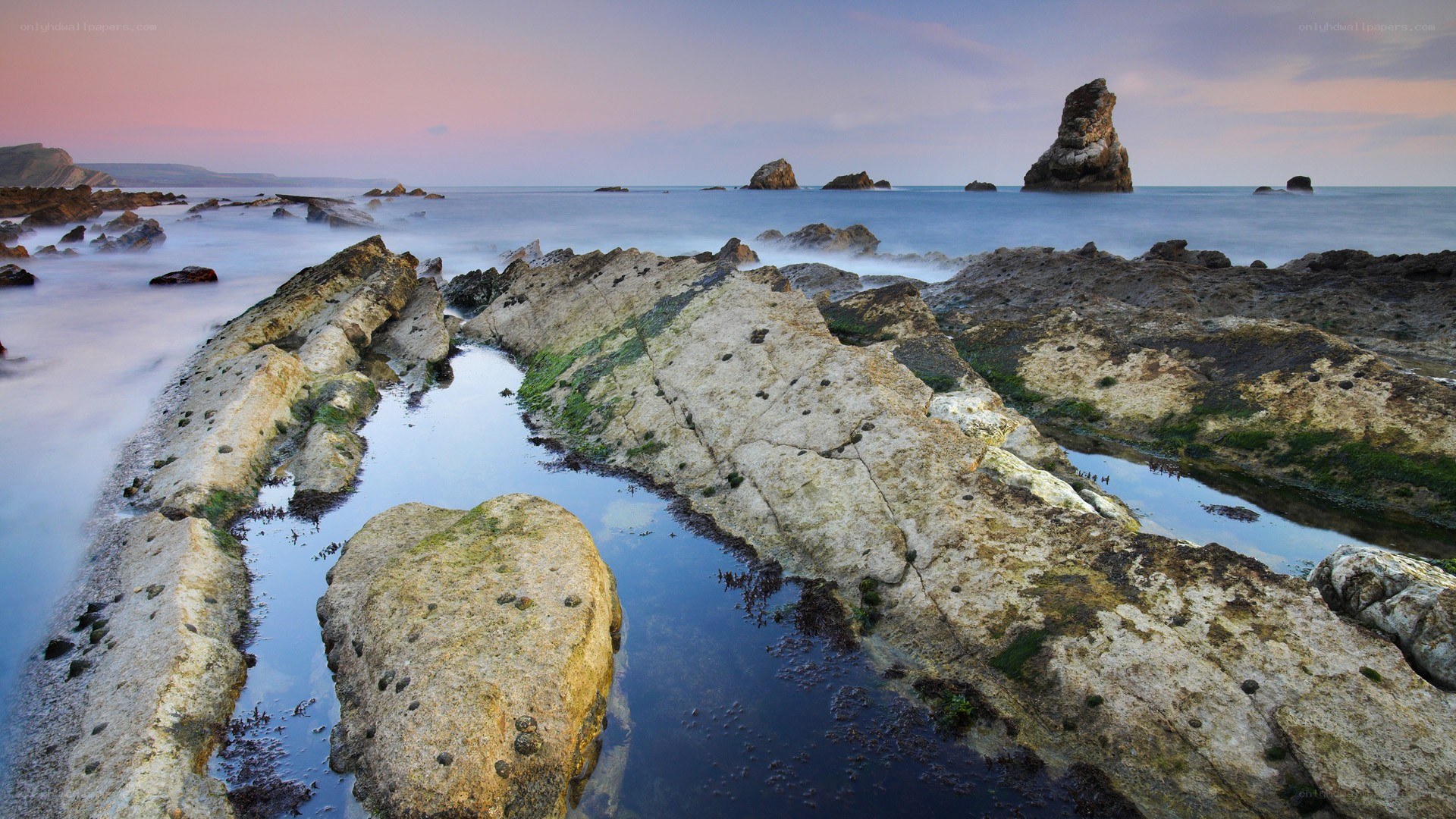 coastal rocks at sunset