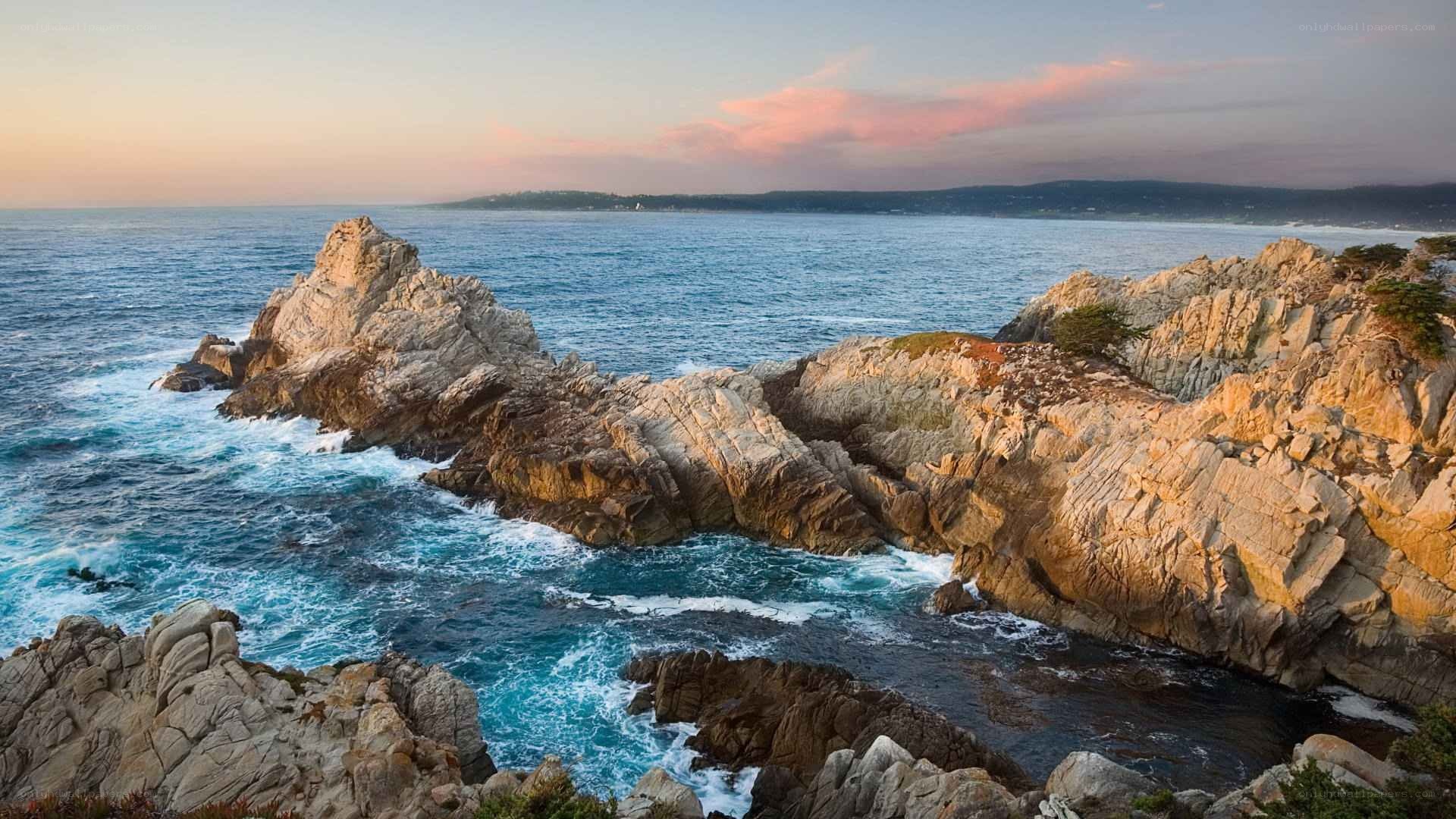coastal rocks at sunset
