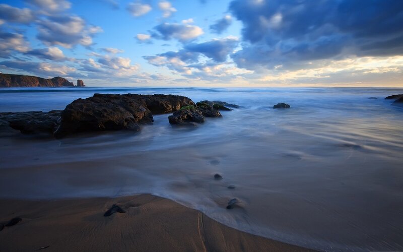 Coastal rocks at sunset
