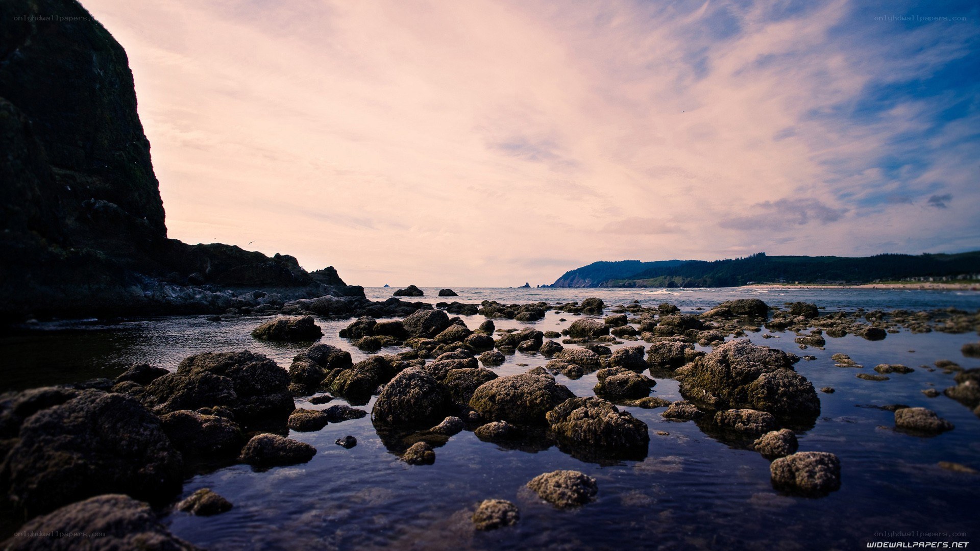 coastal rocks at sunset