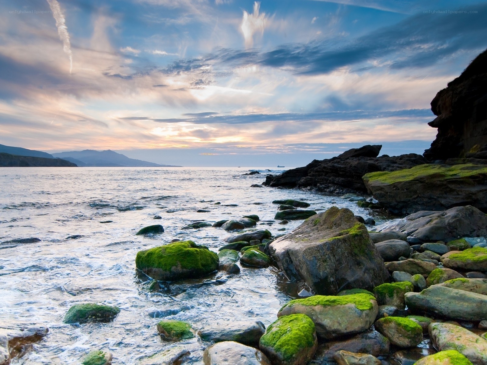 Coastal rocks at sunset