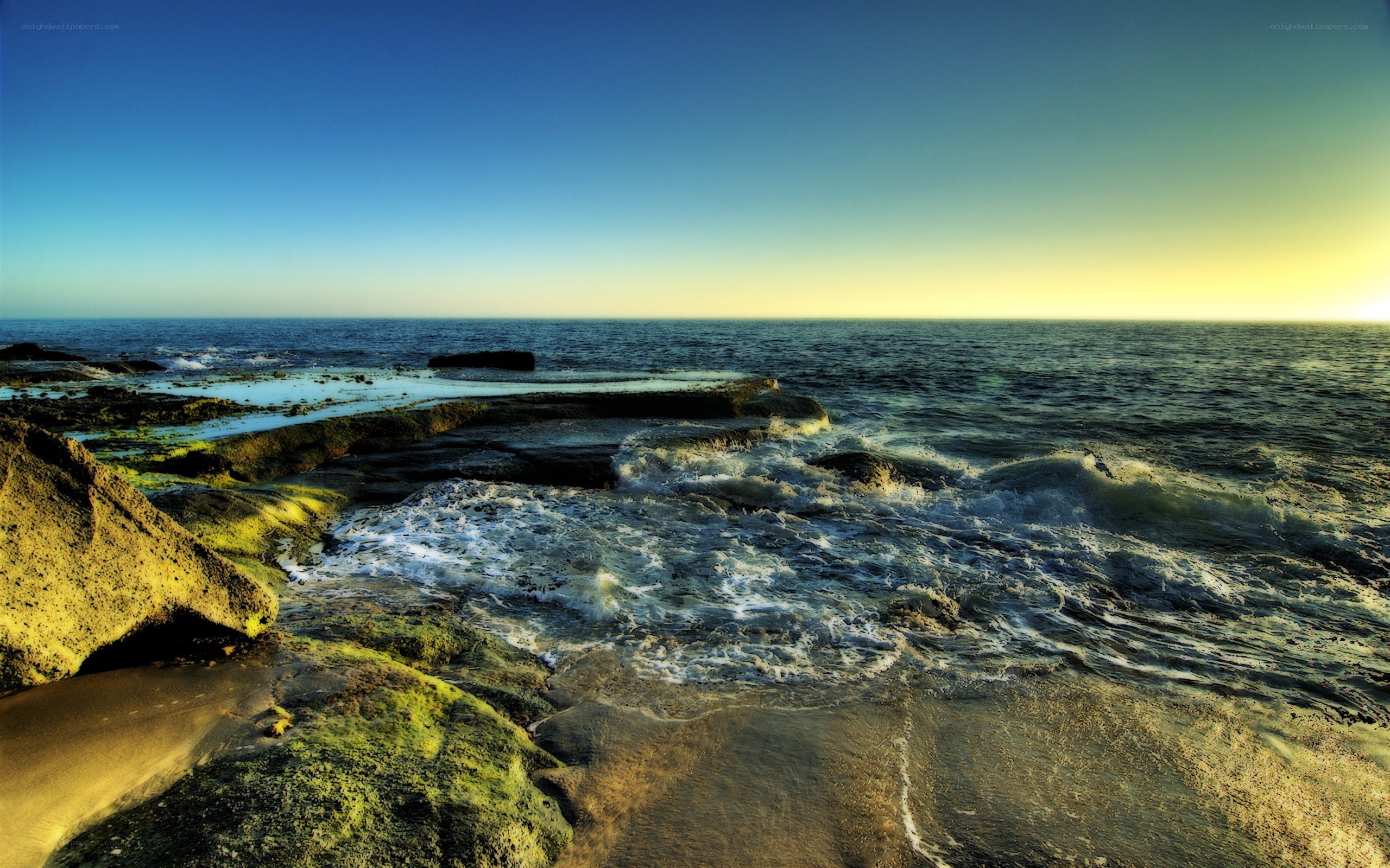 coastal rocks at sunset