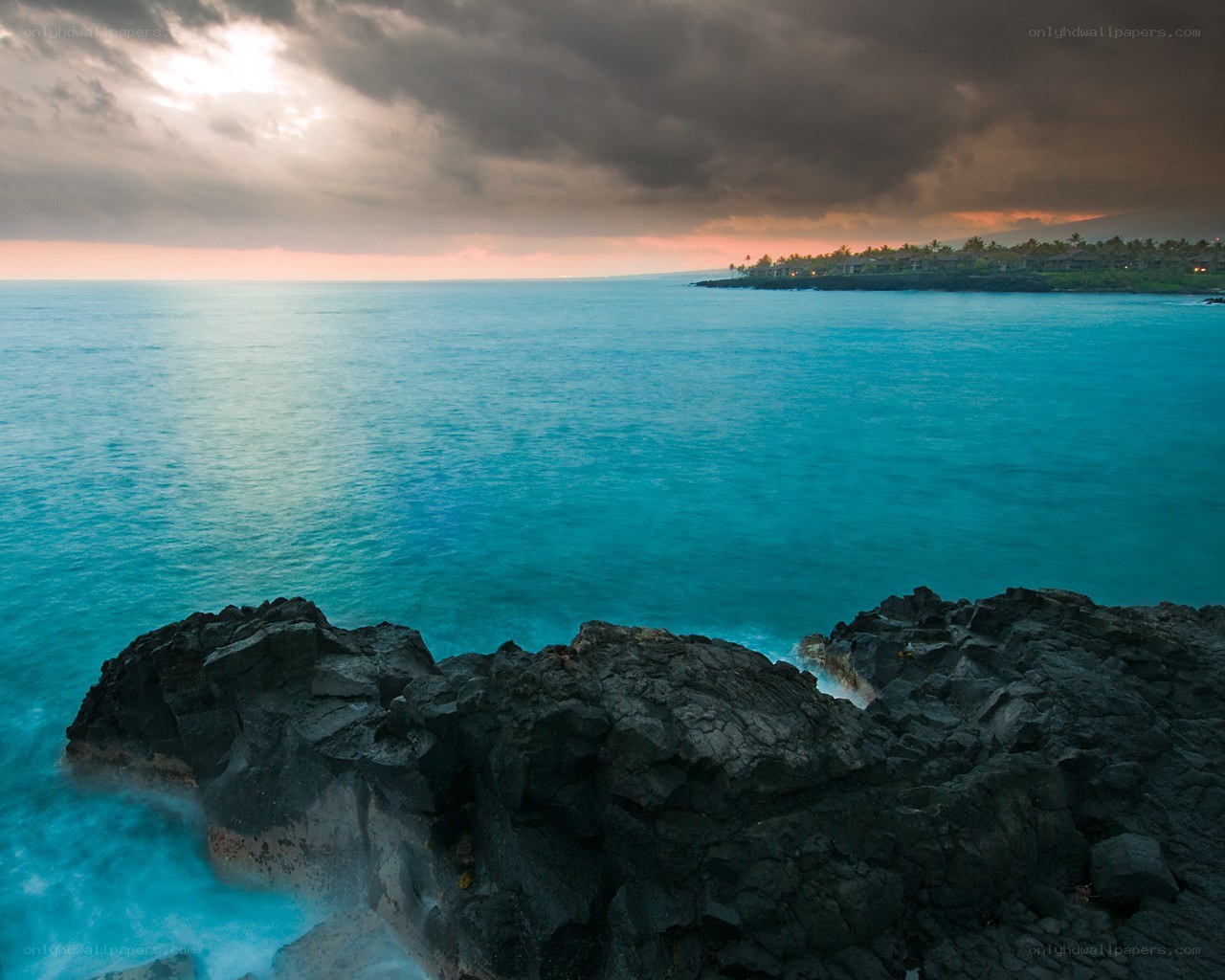 coastal rocks at sunset
