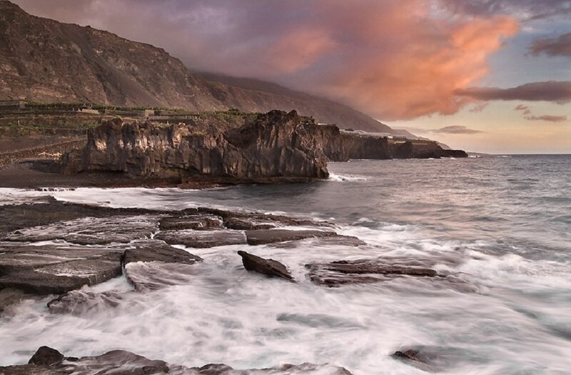 Coastal Rocks at Sunset — Orange, Dramatic