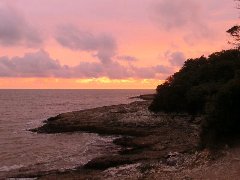 Coastal Rocks at Sunset — Pink