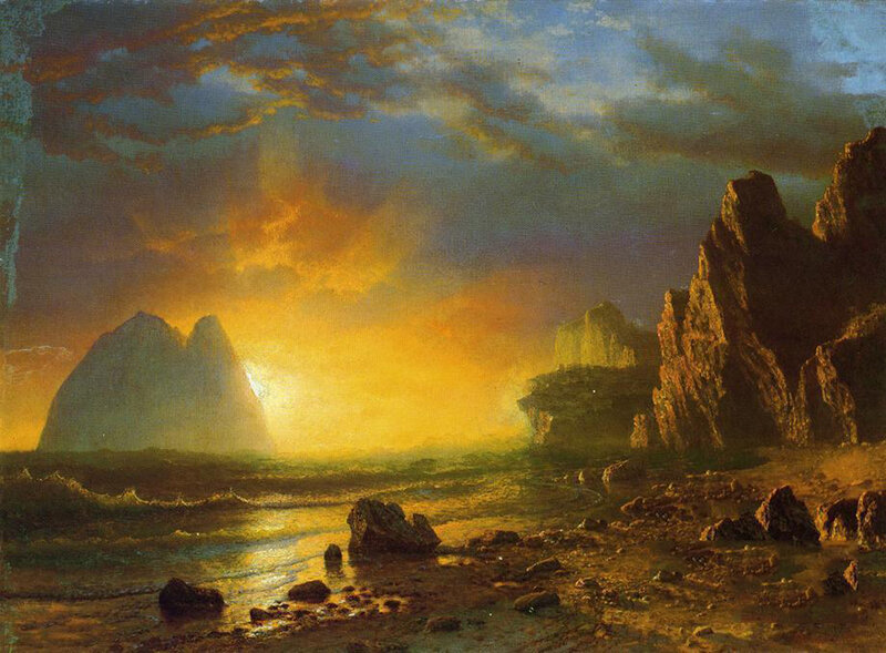 Coastal Rocks at Sunset — Yellow