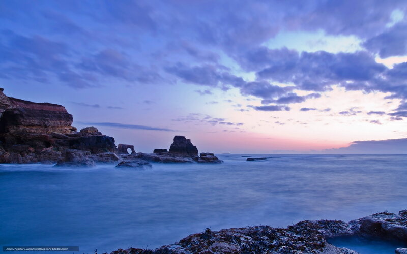 Coastal rocks at twilight