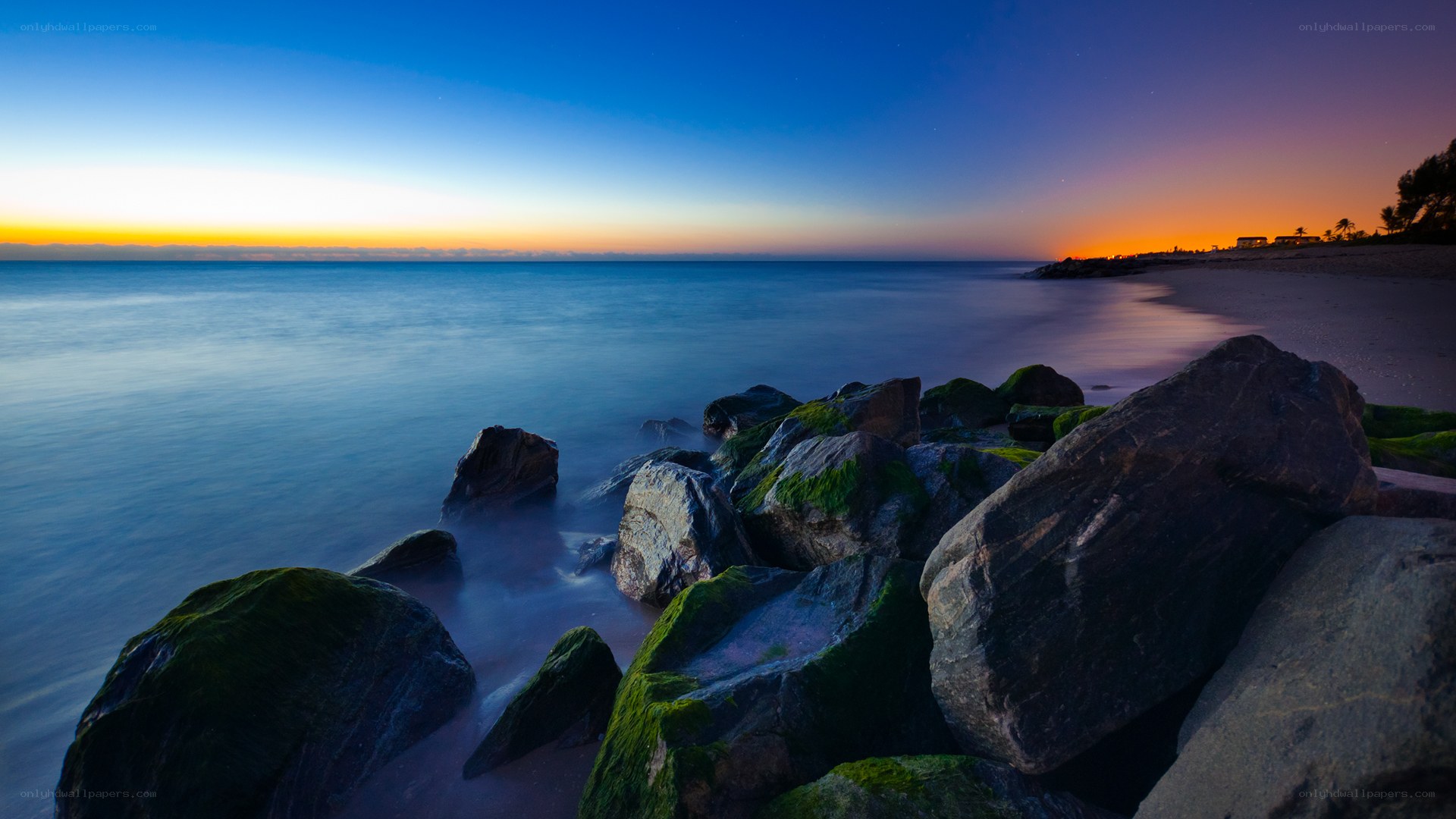 coastal rocks at twilight