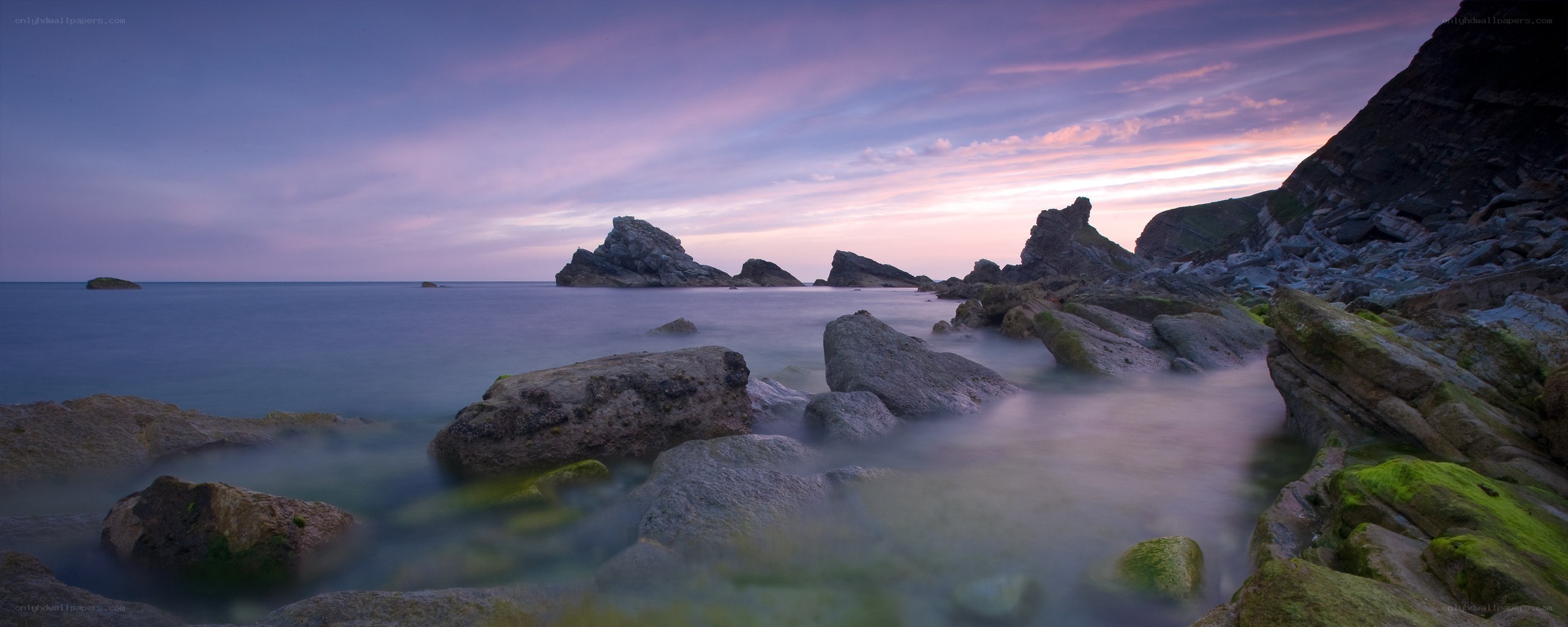 coastal rocks at twilight