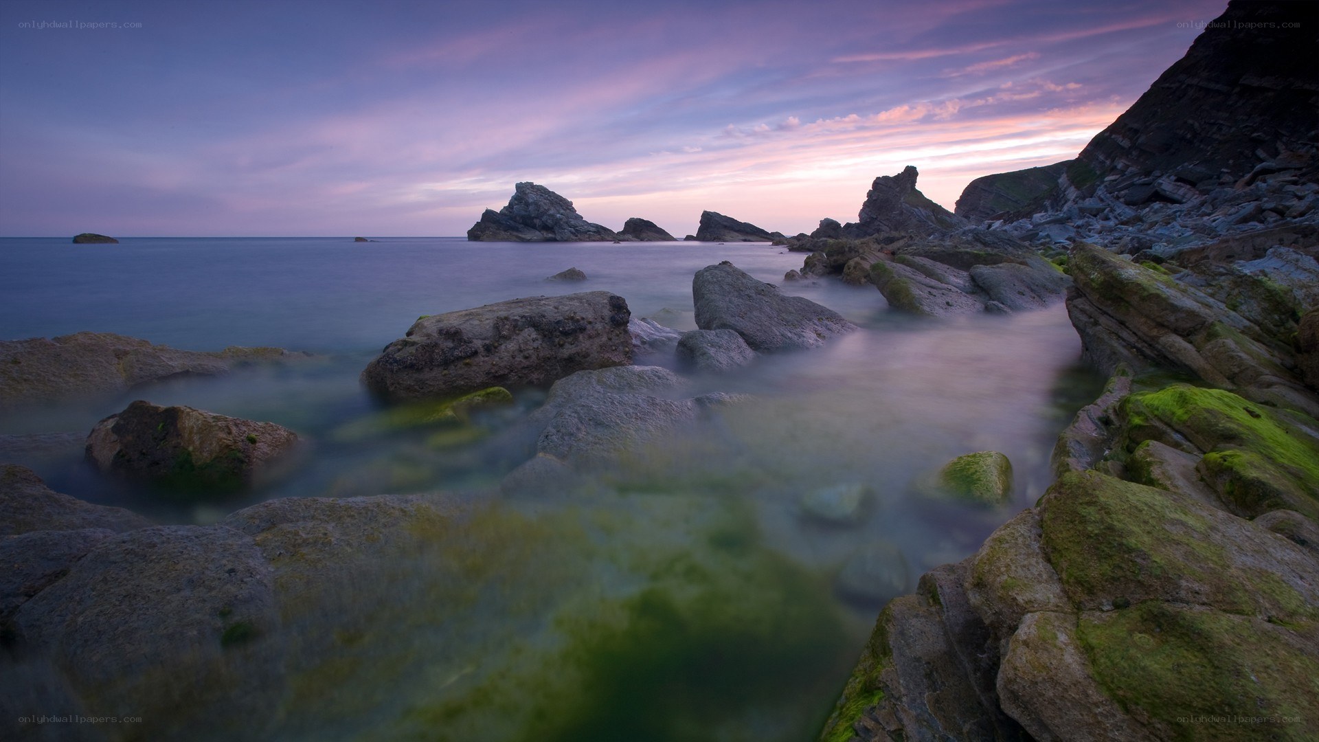 coastal rocks at twilight