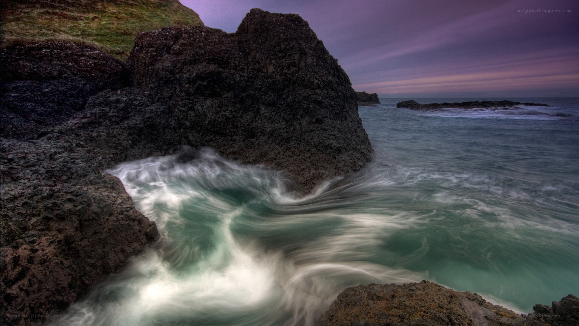 coastal rocks at twilight