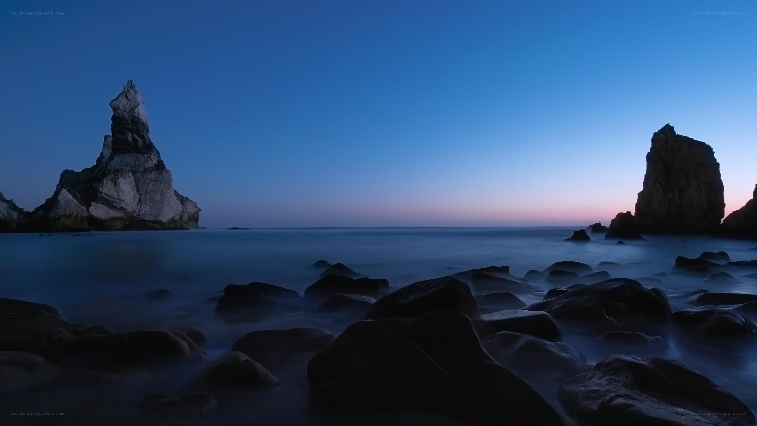 coastal rocks at twilight