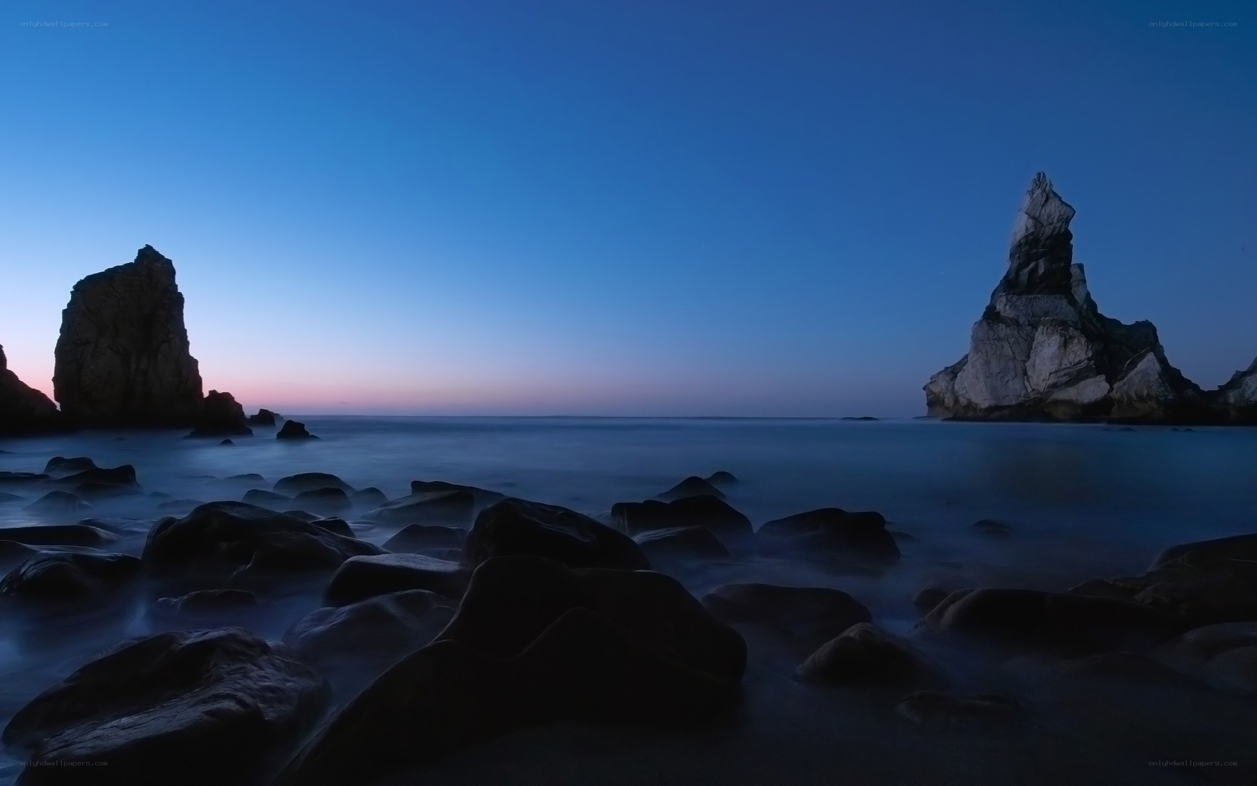 coastal rocks at twilight