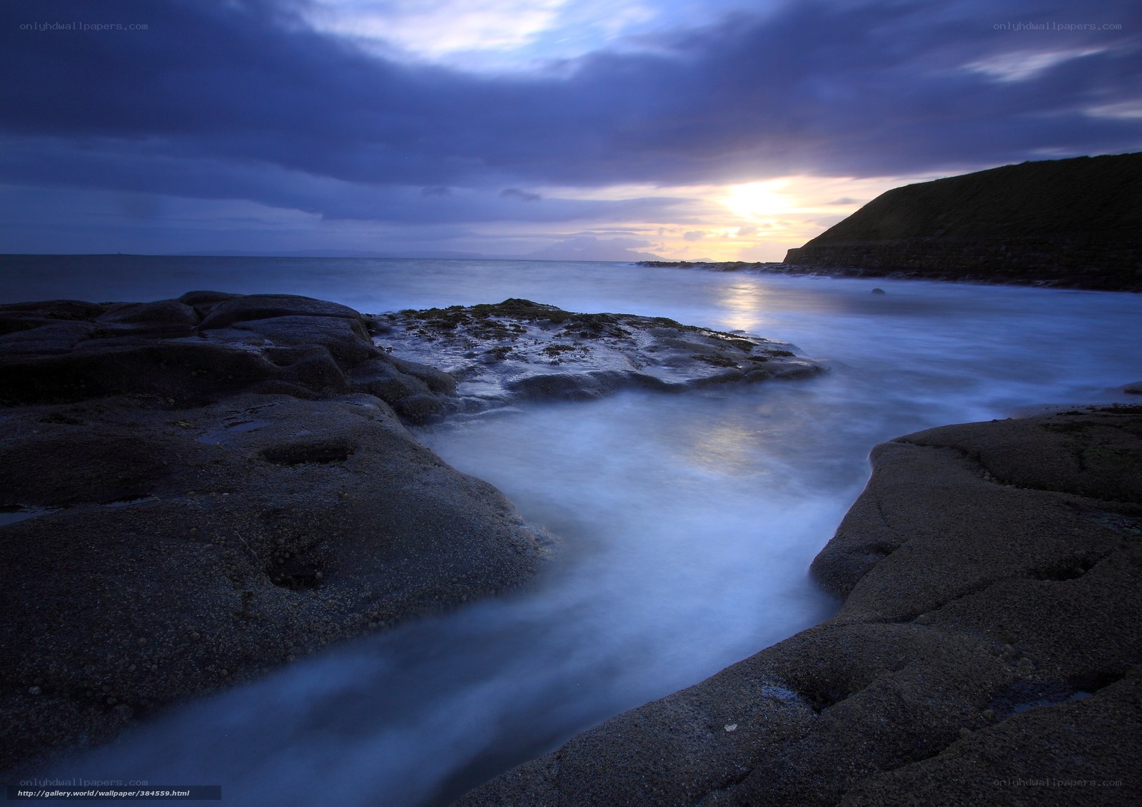 Coastal rocks at twilight