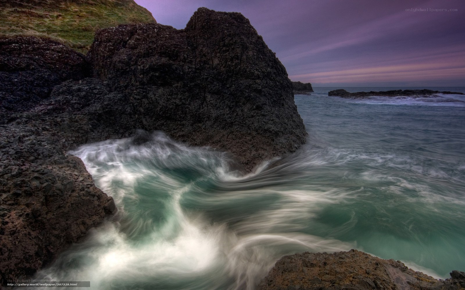 coastal rocks at twilight