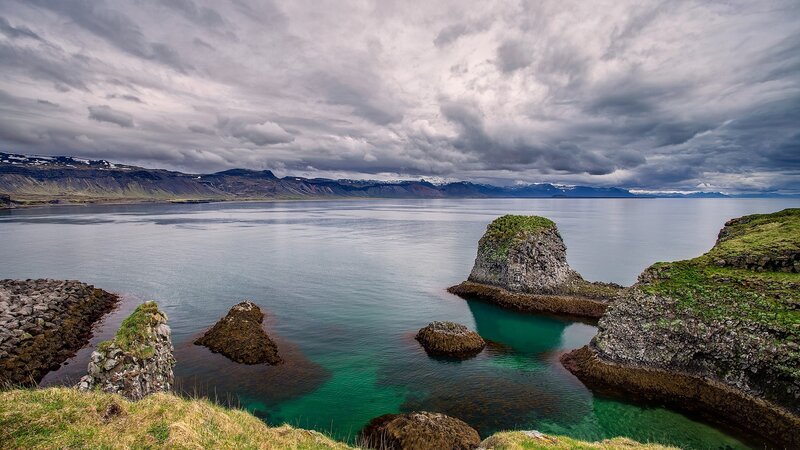 Coastal Rocks in Calm Water