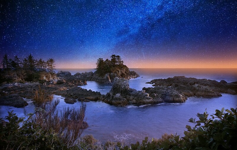 Coastal Rocks under Stars