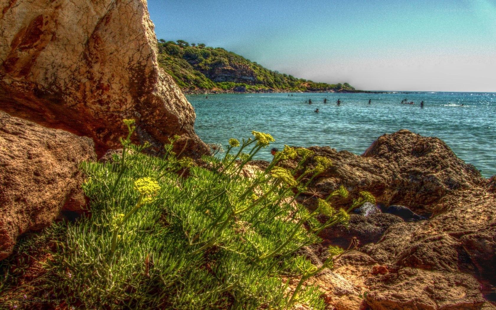 Coastal rocks with sea view