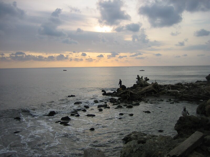 coastal scene at dusk