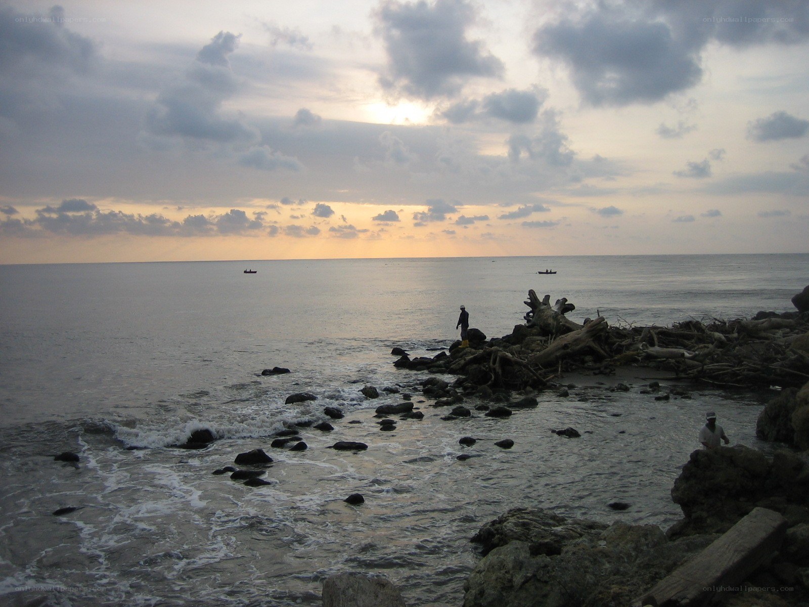 coastal scene at dusk