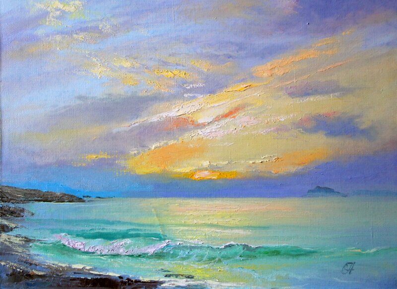 Coastal Seascape at Sunset