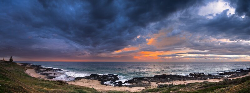 Coastal Storm at Sunset