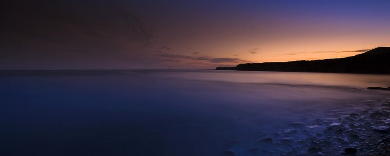 coastal sunset at twilight
