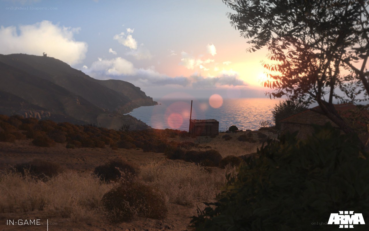 coastal sunset in arma 3