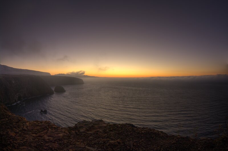 coastal sunset over cliffs