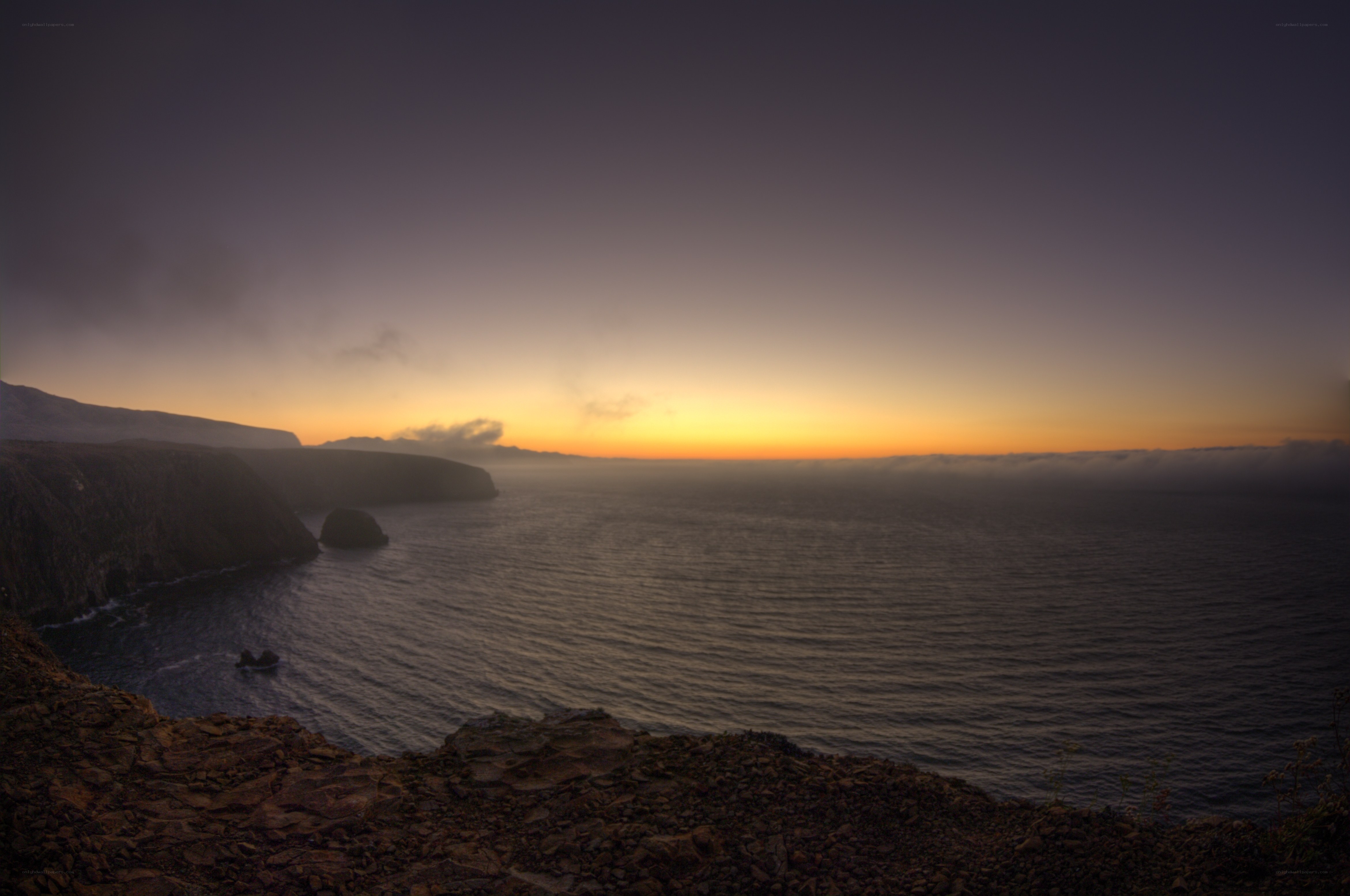coastal sunset over cliffs