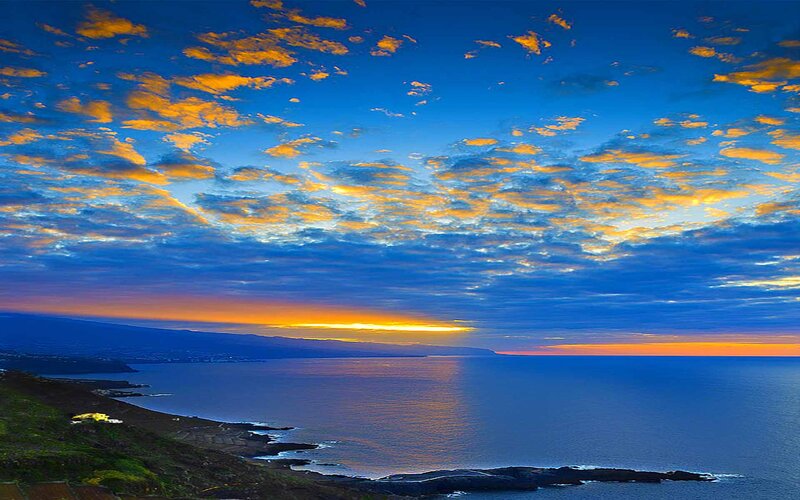 Coastal Sunset over Ocean