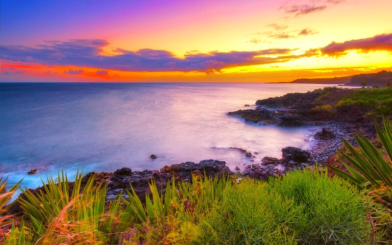 Coastal Sunset — Purple