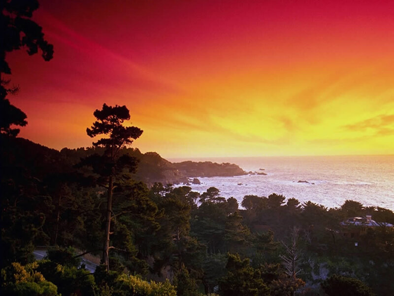 Coastal Sunset — Red, Dramatic