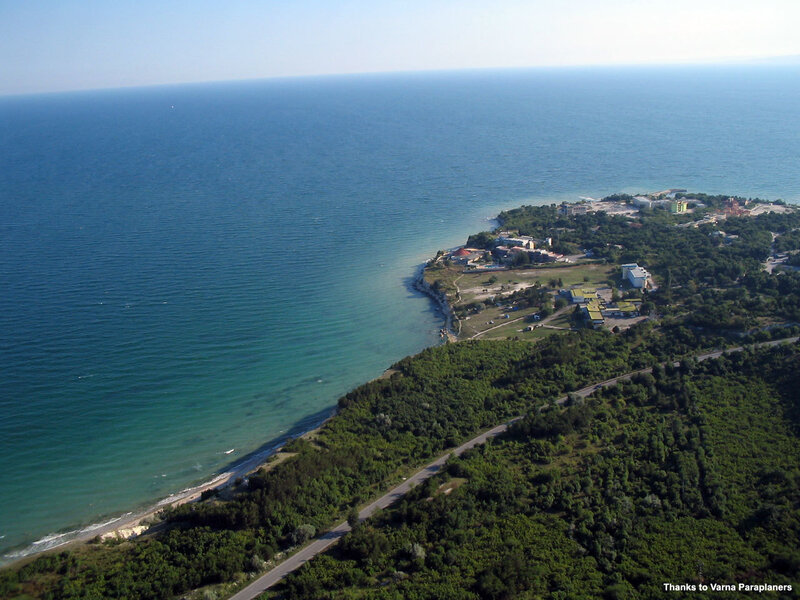 Coastal Town Aerial View — Blue