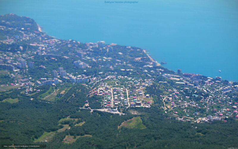 coastal town aerial view