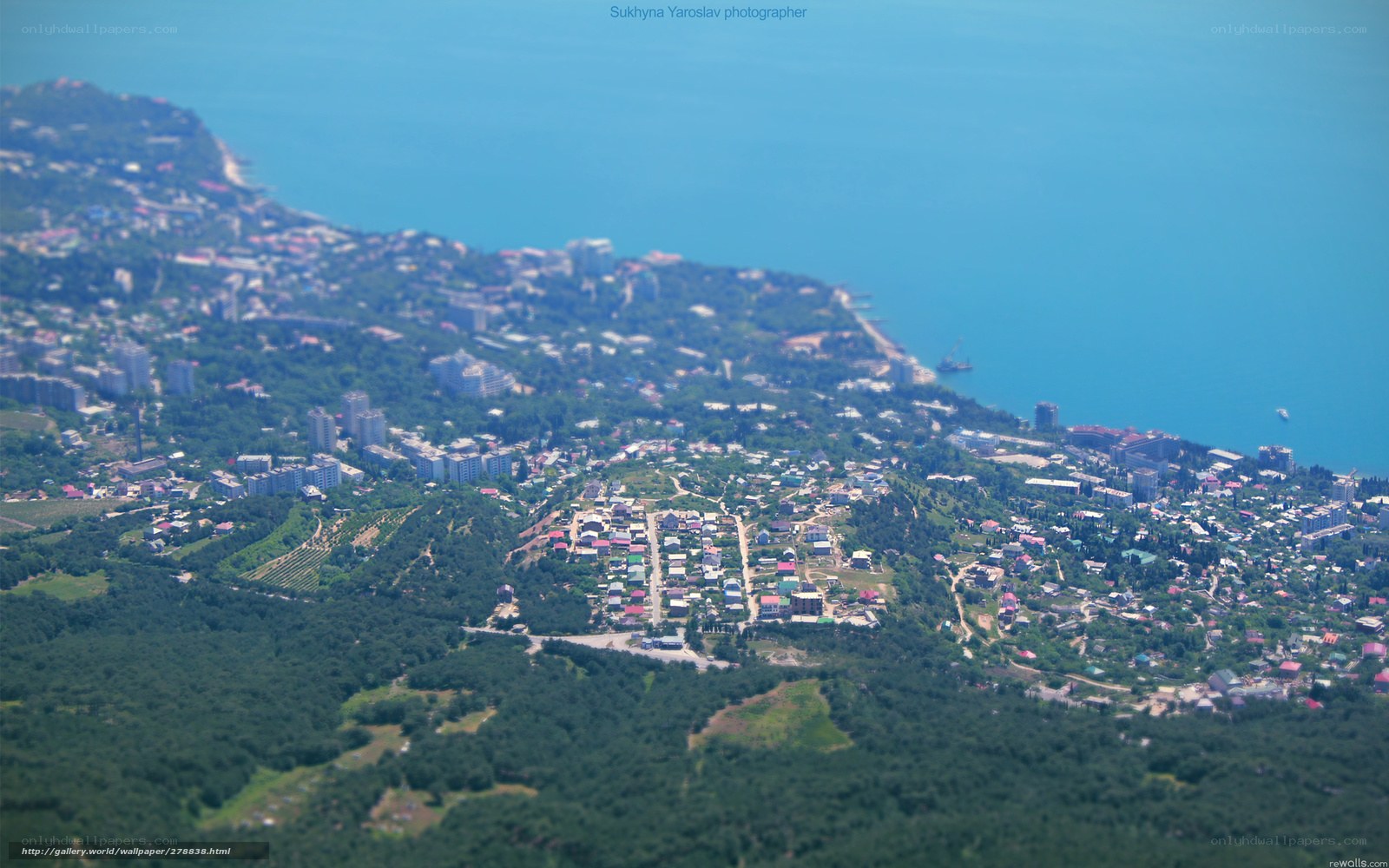 coastal town aerial view