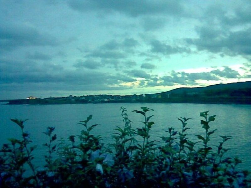 Coastal Town at Dusk — Blue, Calm