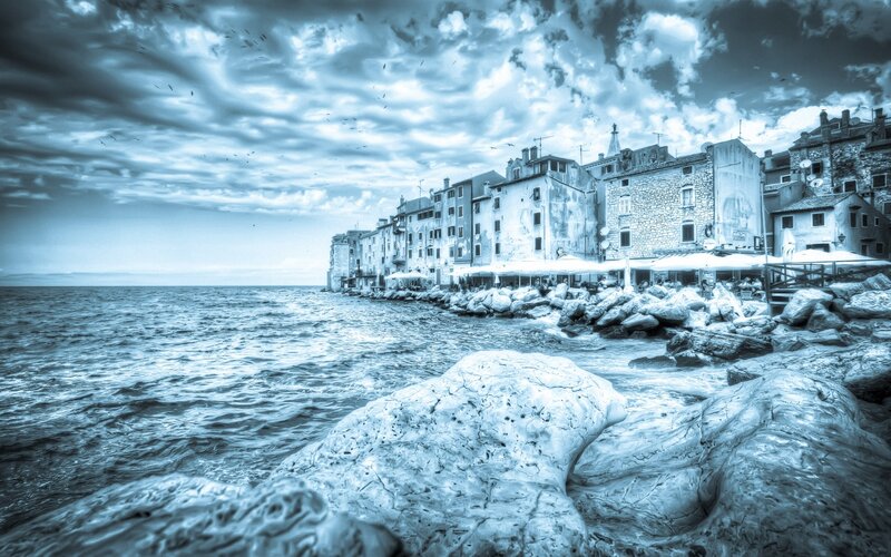 Coastal Town by Sea