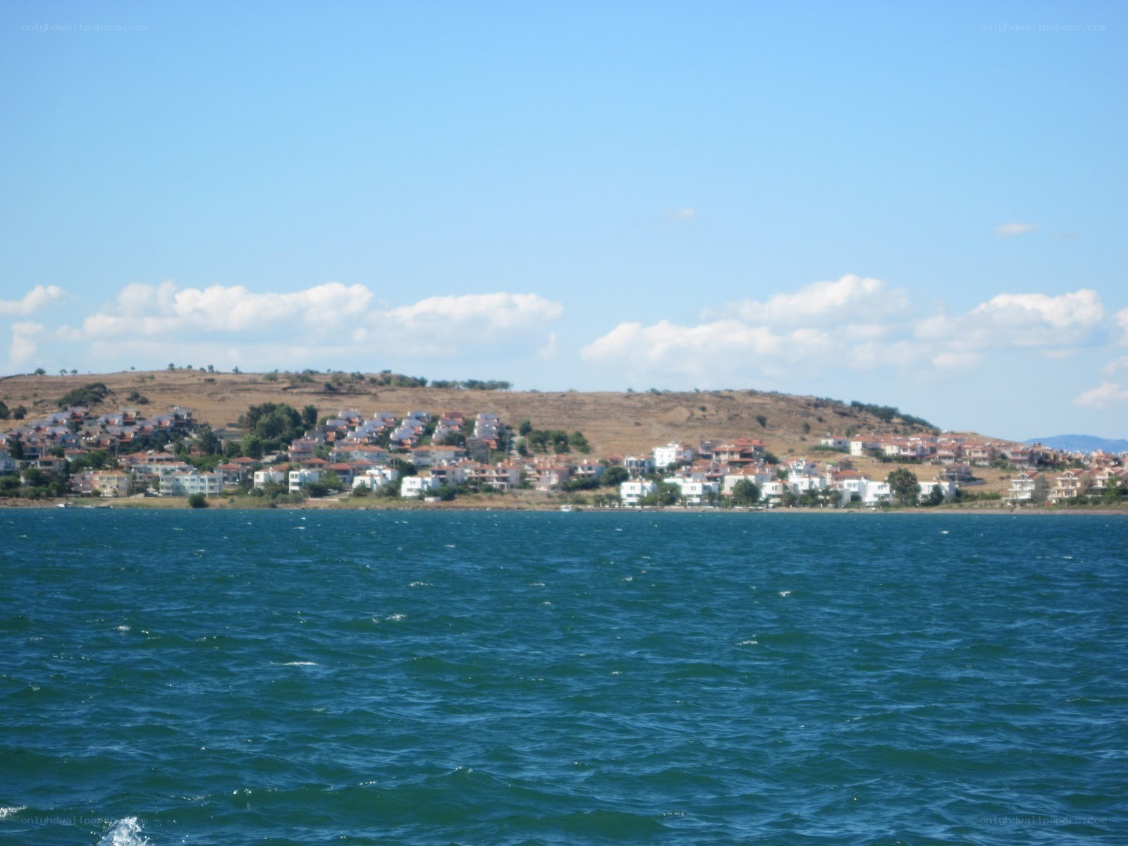 coastal town from the sea