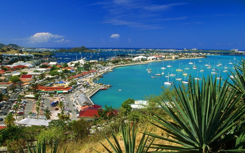 Coastal Town Harbor — Blue, Serene