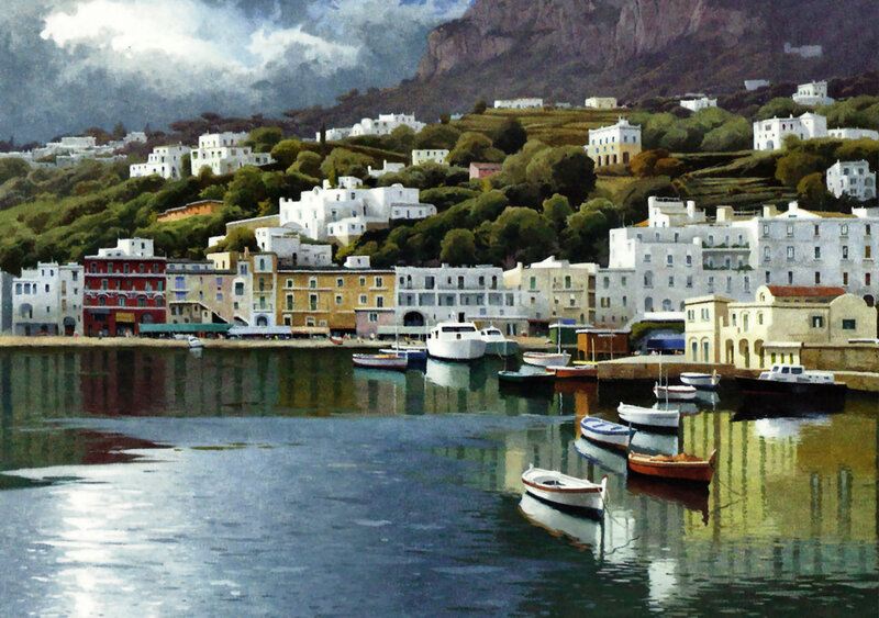 Coastal Town Harbor — White