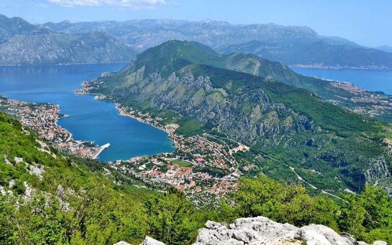 Coastal Town in Mountains