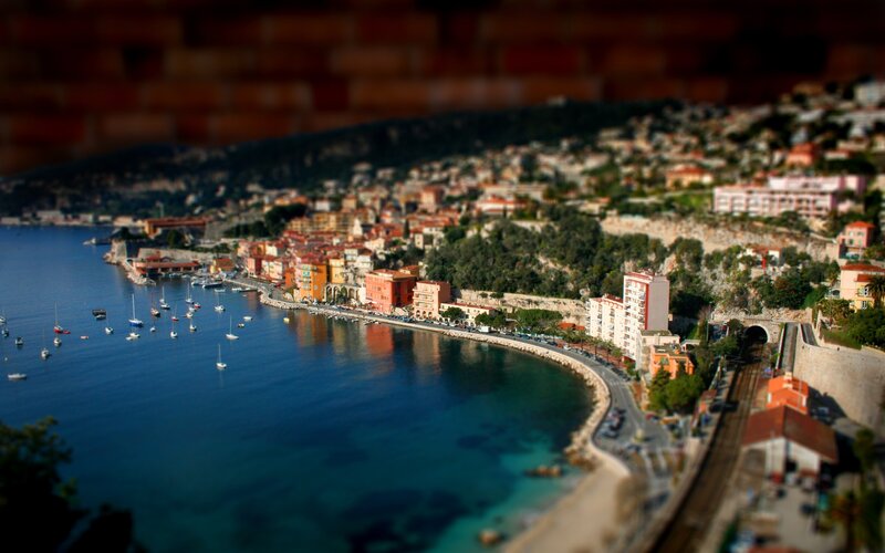 Coastal Town in Tilt-shift — Blue