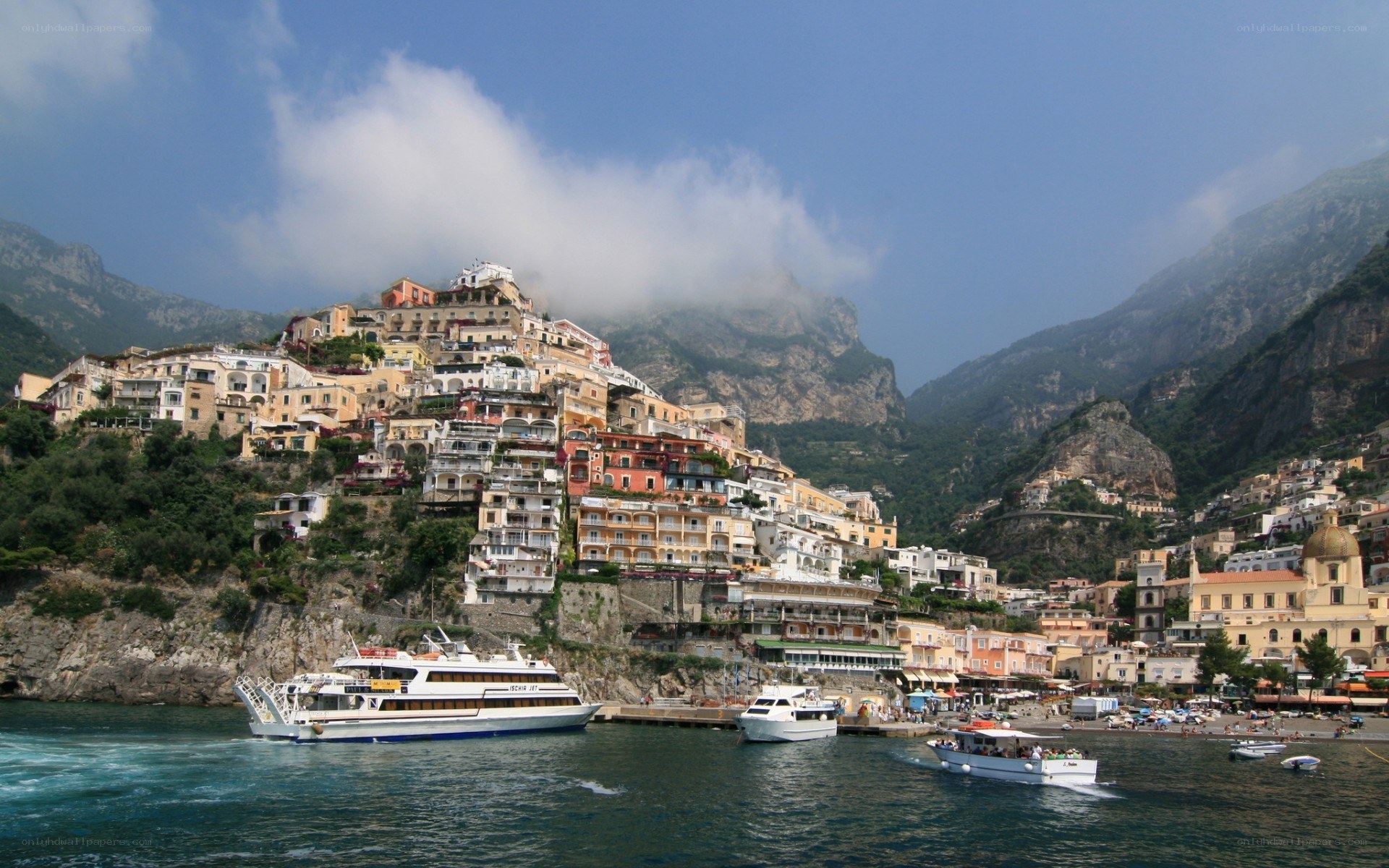 Coastal town on a cliffside