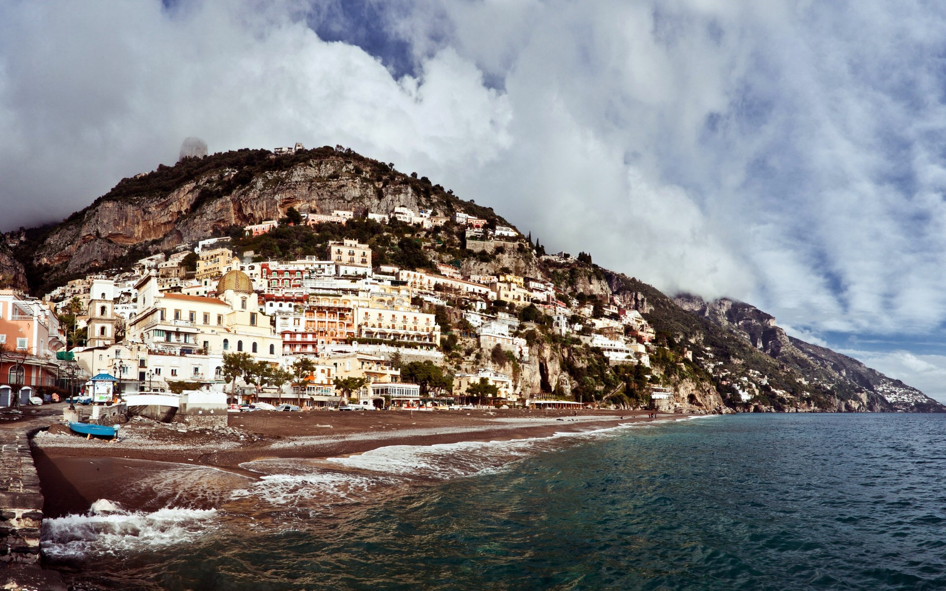 Coastal town on a hillside