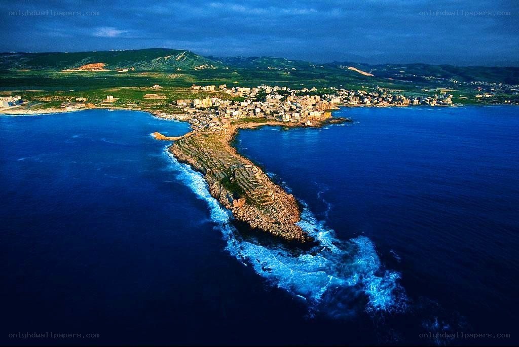 coastal town on a peninsula