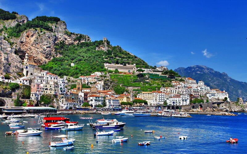 Coastal town on a sunny day